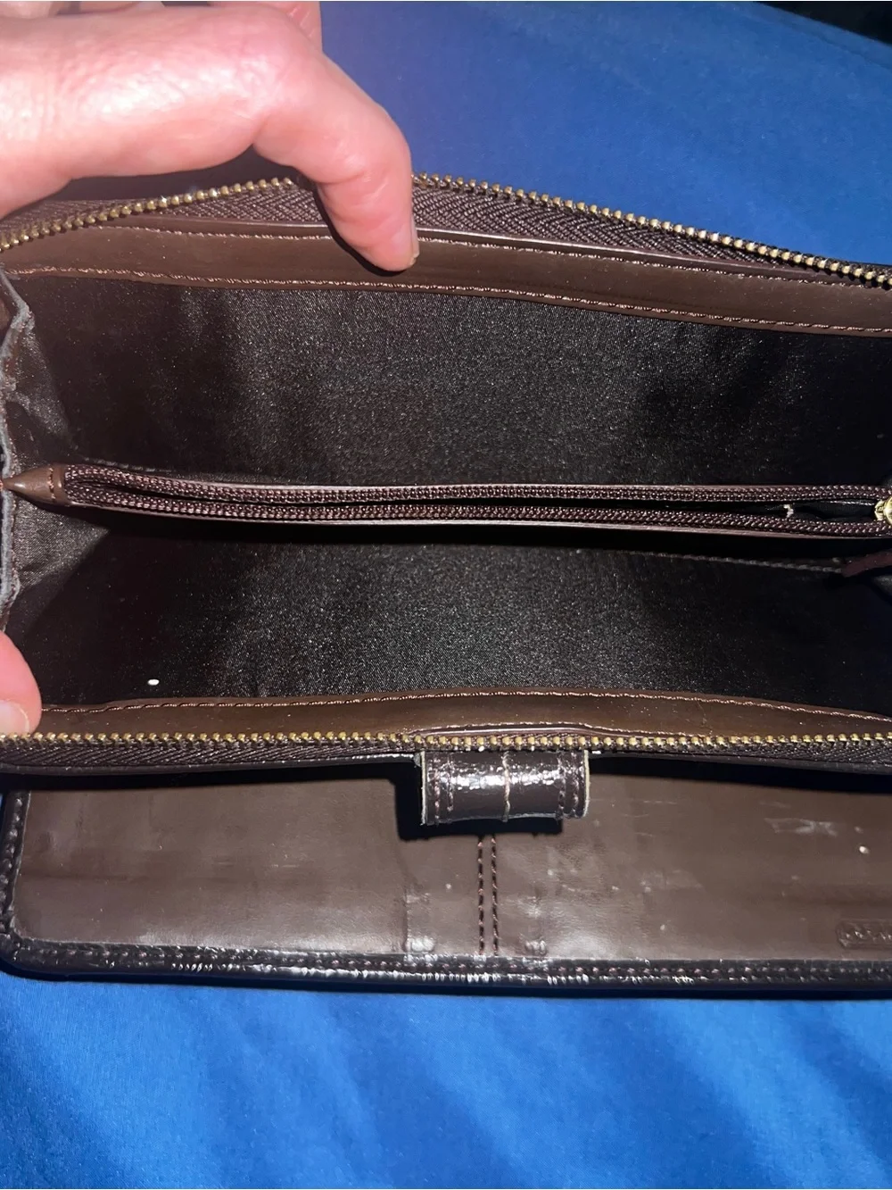 Coach Signature Canvas Wallet Phone Case in Brown and Tan